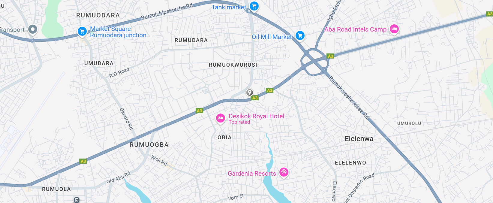 Nigeria map showing Port Harcourt, Onne Port, and Lagos